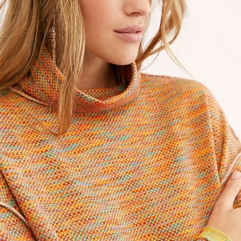 FREE PEOPLE Sunny Days Turtleneck Lightweight Knit Pullover Size XS NWT